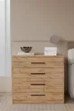 Commode Alya à 4 tiroirs avec poignées noires, pin Atlantique