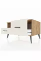Commode Kronos à une étagère et 2 tiroirs en pin et pierre de lave