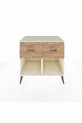 Commode Kronos 2 tiroirs Pierre de Lune-Anthracite/Pin