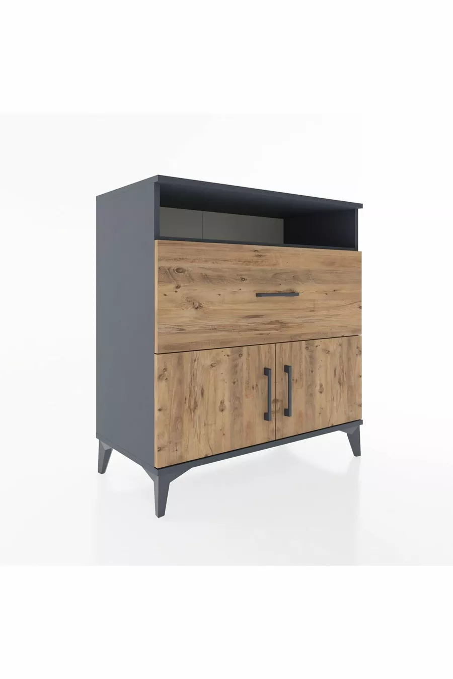 Hyperion Dresser with One Shelf, One Drawer, Two Doors Anthracite-Pine