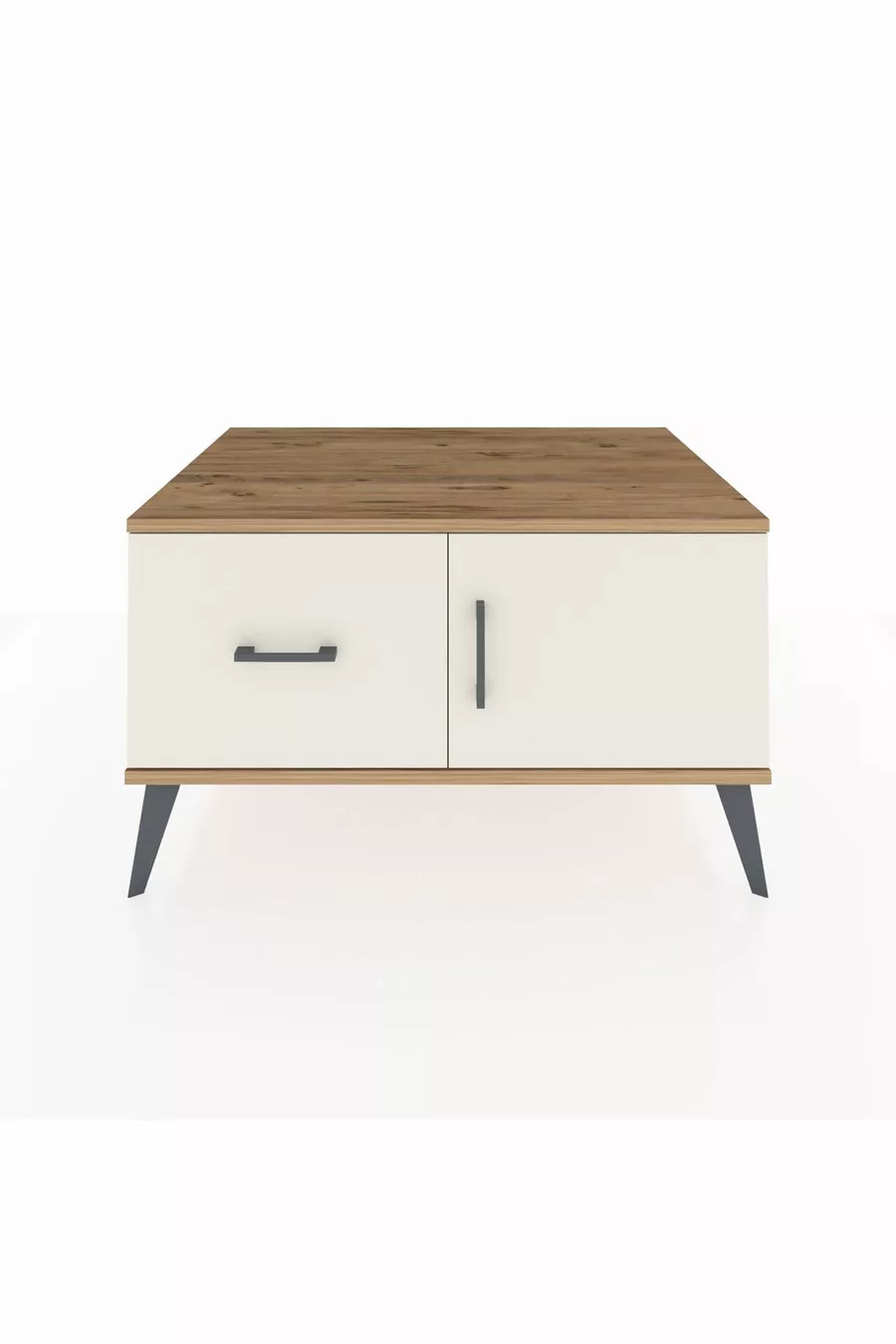 Commode Kronos à une étagère, un tiroir et une porte en pin-pierre d'onyx