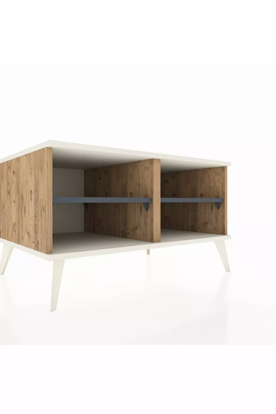 Commode Kronos 2 étagères Pin-Silex/Anthracite
