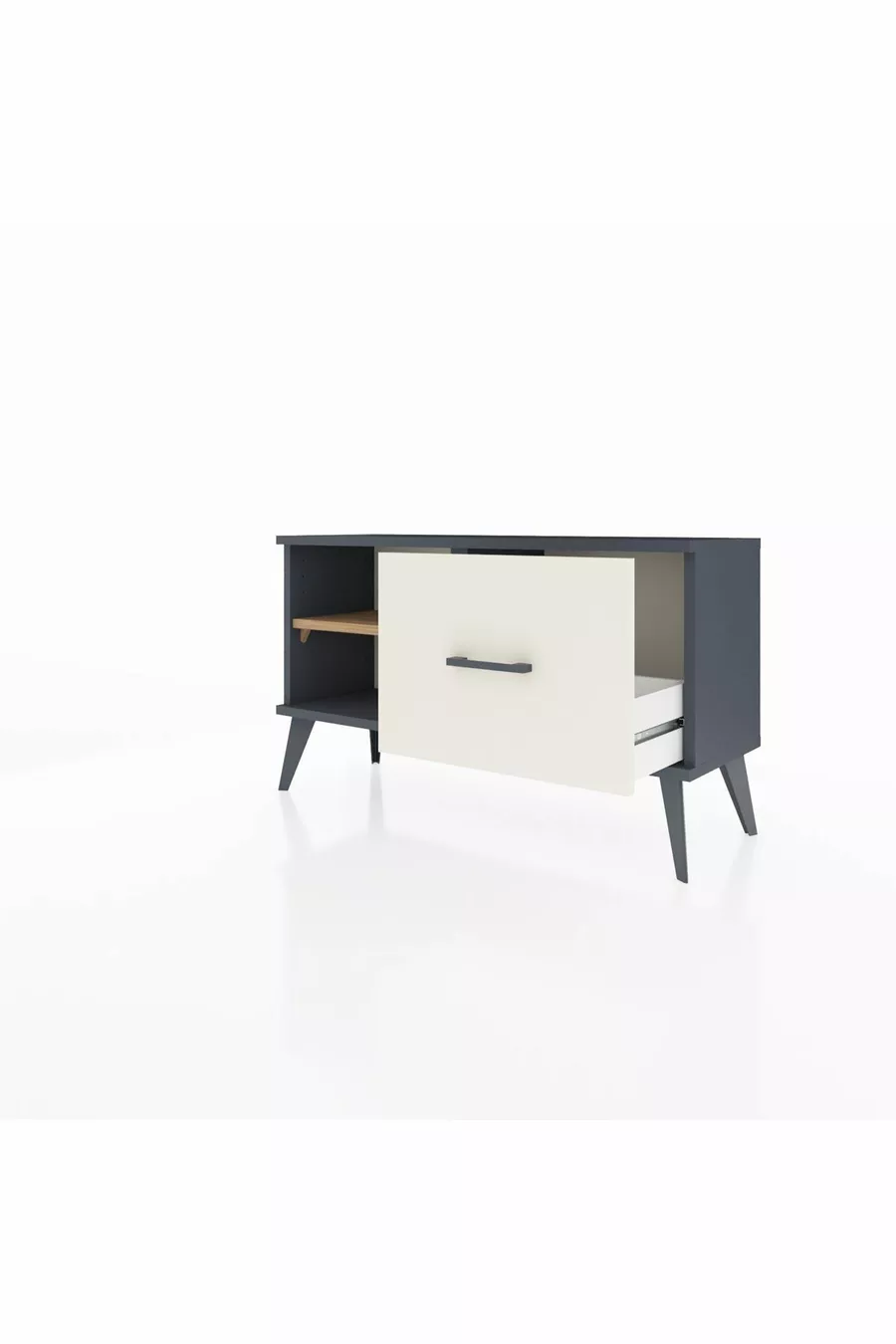 Arges Dresser Single Shelf Single Drawer Anthracite-Pine/Ayataş