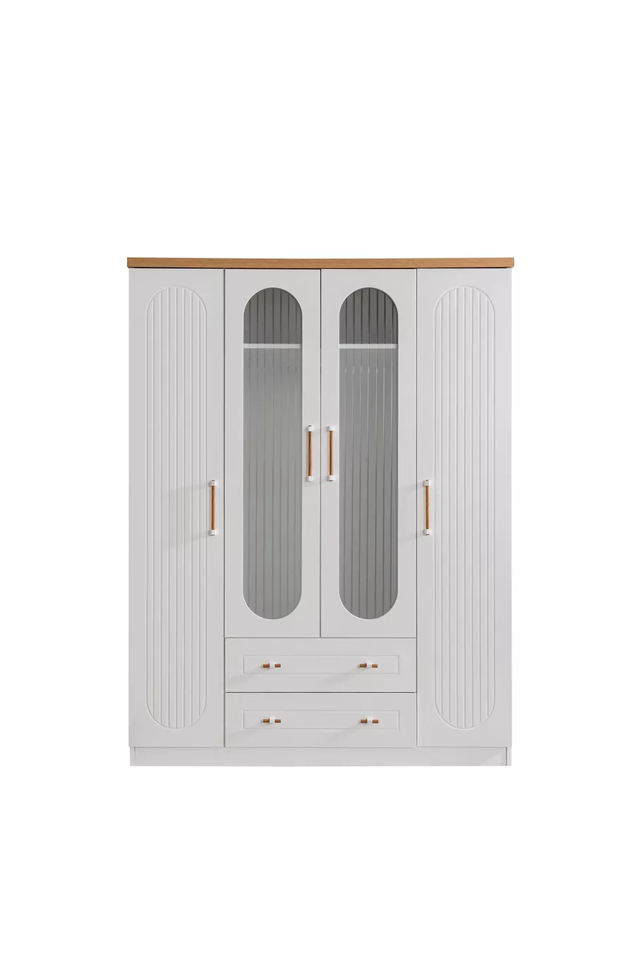 Lit superposé, chambre d'enfant Vita Bohem avec lit superposé blanc en nid + armoire à quatre portes