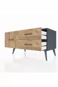 Commode Hyperion 3 tiroirs Anthracite-Anthracite/Sapin