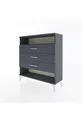 Commode Arges à une étagère et 3 tiroirs Anthracite-Anthracite