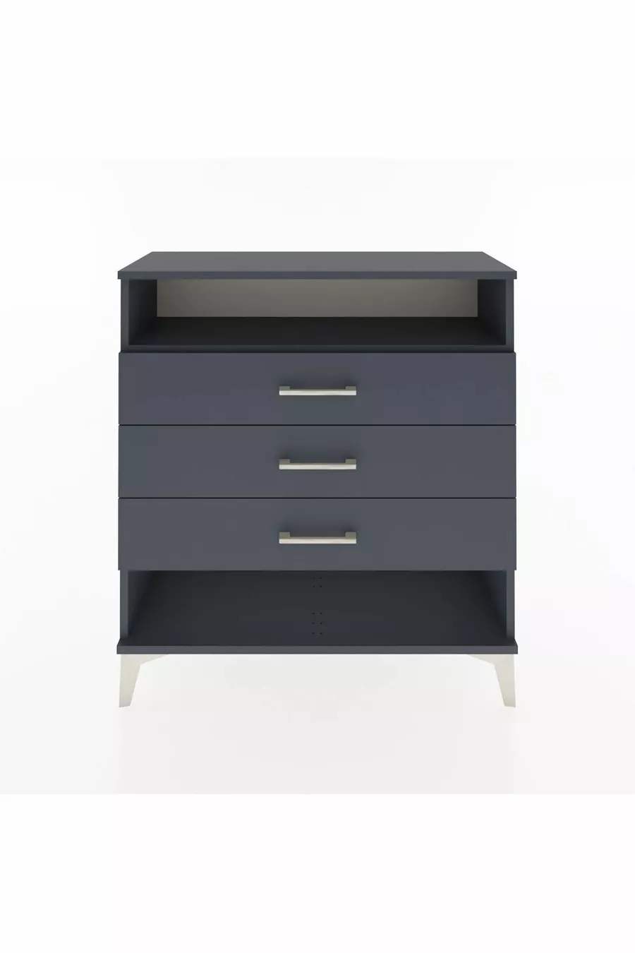 Commode Arges à une étagère et 3 tiroirs Anthracite-Anthracite