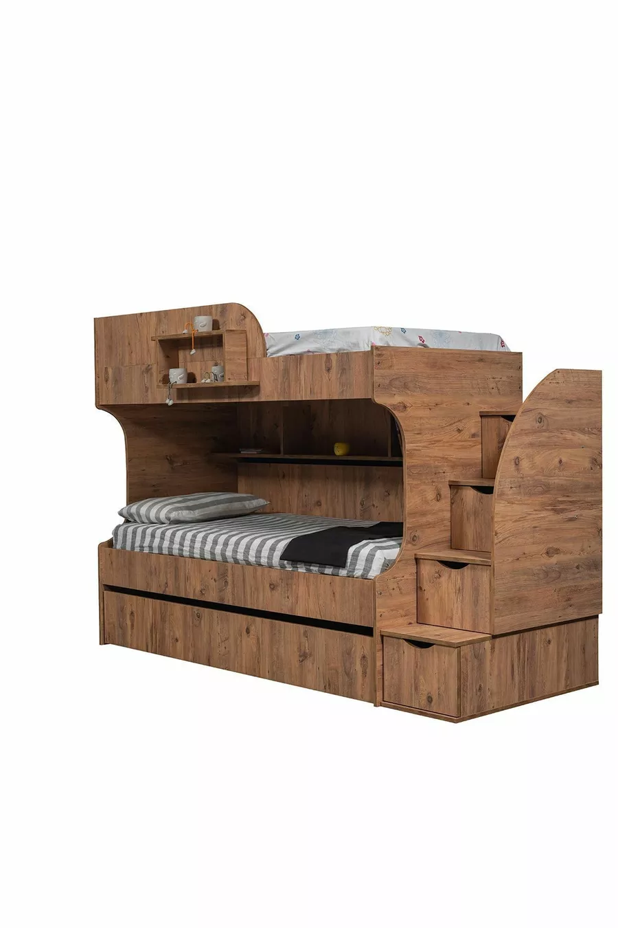 Letto a castello, Letto a castello Aura con lettino - 3 materassi comfort