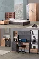 Elit Jugendzimmer - Dreitüriger Schrank, Bettgestell, Nachttisch, Kommode, Schreibtisch, Bücherregal