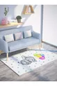 Ensemble pour chambre d'enfant avec éléphant volant en ballon (rideau de fond - couvre-lit et oreiller - tapis)