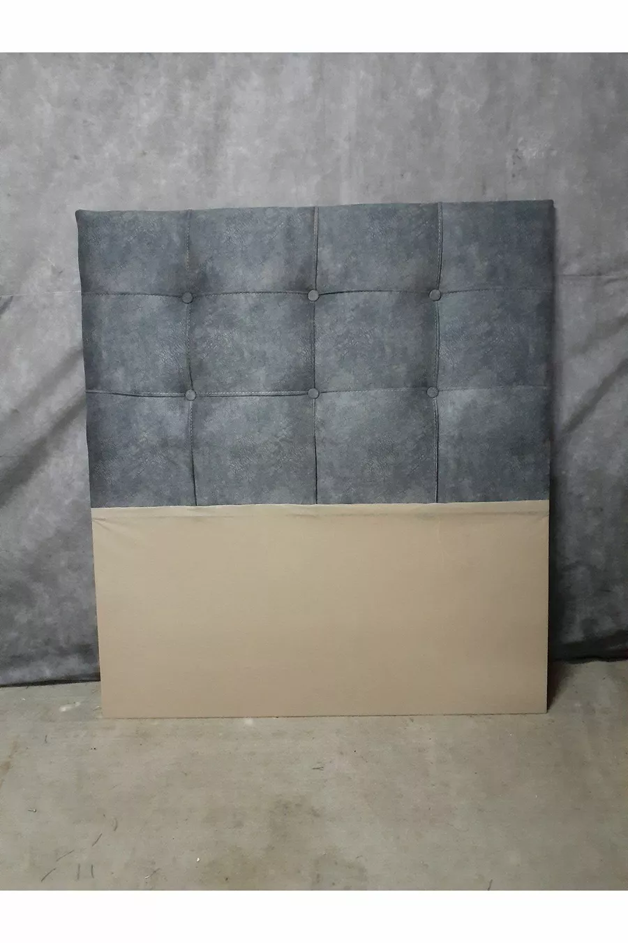 Tête de lit de base X Carré capitonné Anthracite Fumé