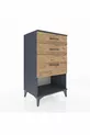 Hyperion Commode 3 Lades Antraciet-Naaldhout