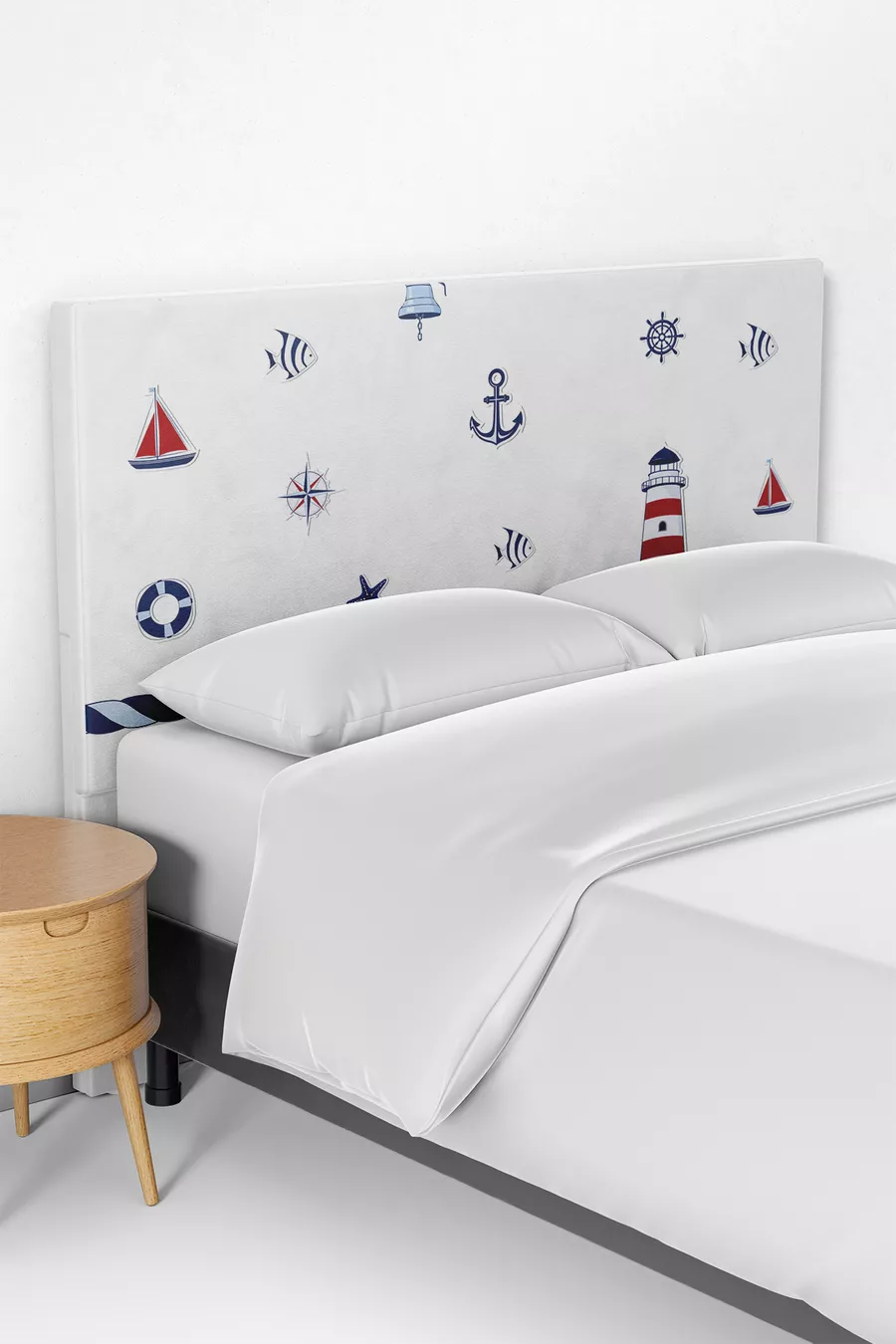 Housse de tête de lit pour enfant à motif marin mixte