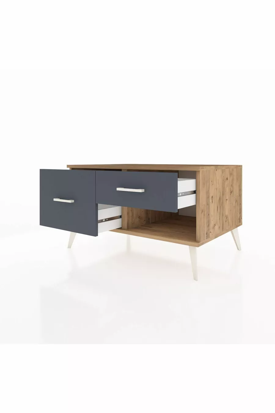 Commode Kronos 2 tiroirs Pin-Pin/Anthracite