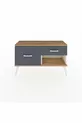 Commode Arges 2 tiroirs Pierre d'ail/Pin/Anthracite