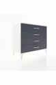 Commode Hyperion 4 tiroirs Pierre de lune-Anthracite