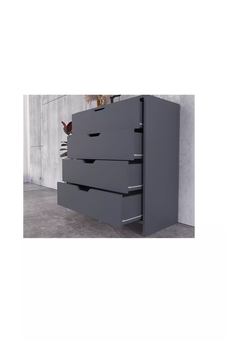 COMMODE EFES, 4 TIROIRS, ANTHRACITE
