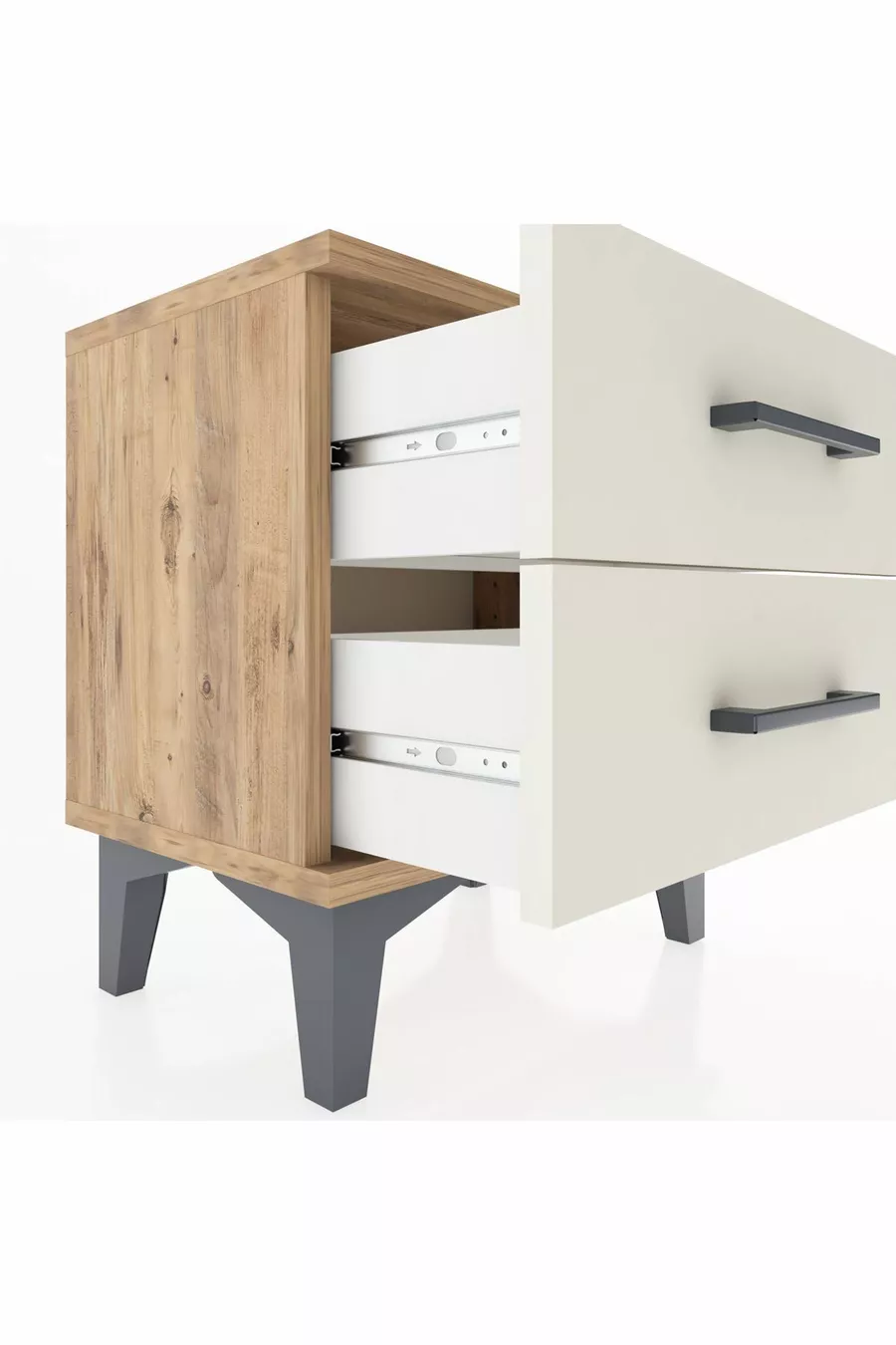 Silva Kommode 2 Schubladen Kiefer-Marmor | Schlafzimmer Eleganz