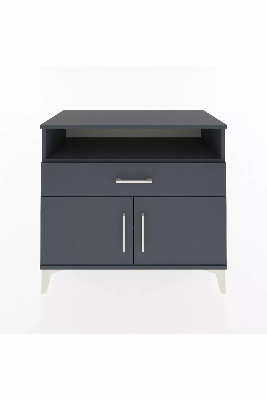 Commode Hyperion 2 étagères 1 tiroir 2 portes Anthracite-Anthracite