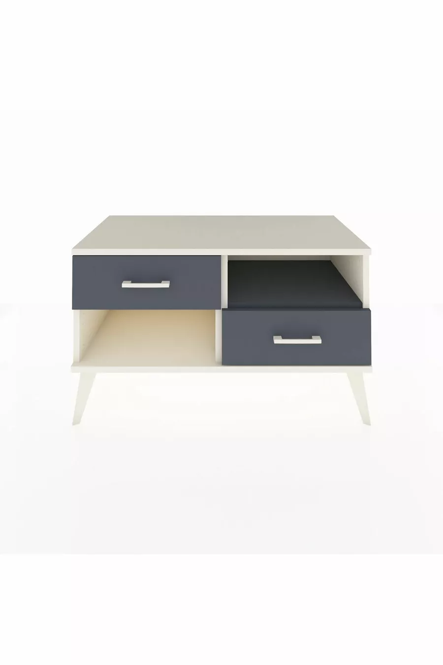 Commode Hyperion à une étagère et 2 tiroirs Pierre de lune-Anthracite
