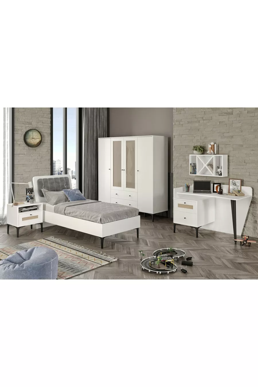 Trio White Xl Genç Odası(%mdf)