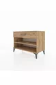 Commode Hyperion à une étagère et un tiroir, pin-pin