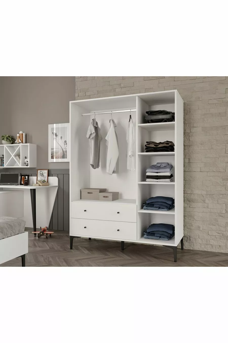Трио White L Младежка стая комплект (%MDF)