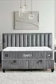 Ensemble Lit Hades avec Sommier et Tête de Lit Double Pack Matelas à Ressorts Luxe Sommier et Tête de Lit Gris Foncé