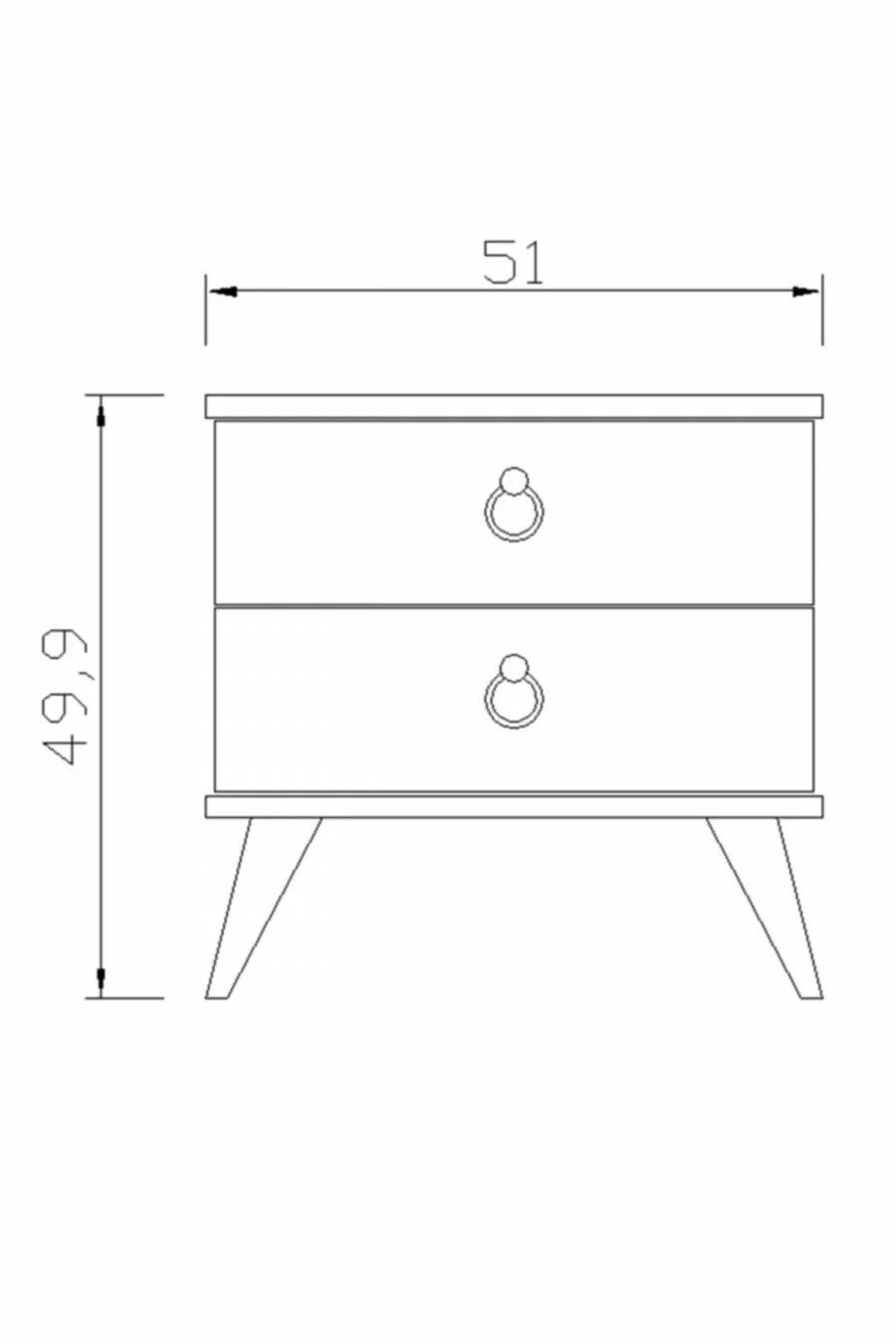 Table de chevet / Commode 2 tiroirs Argent / Chambre à coucher / Chambre d'adolescent / Chambre d'enfant / Chambre de bébé