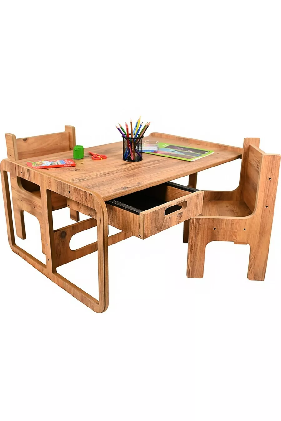Table de jeux et d'activités pour enfants - Table de travail et de pâte à modeler - 2 chaises - MDF - x x cm