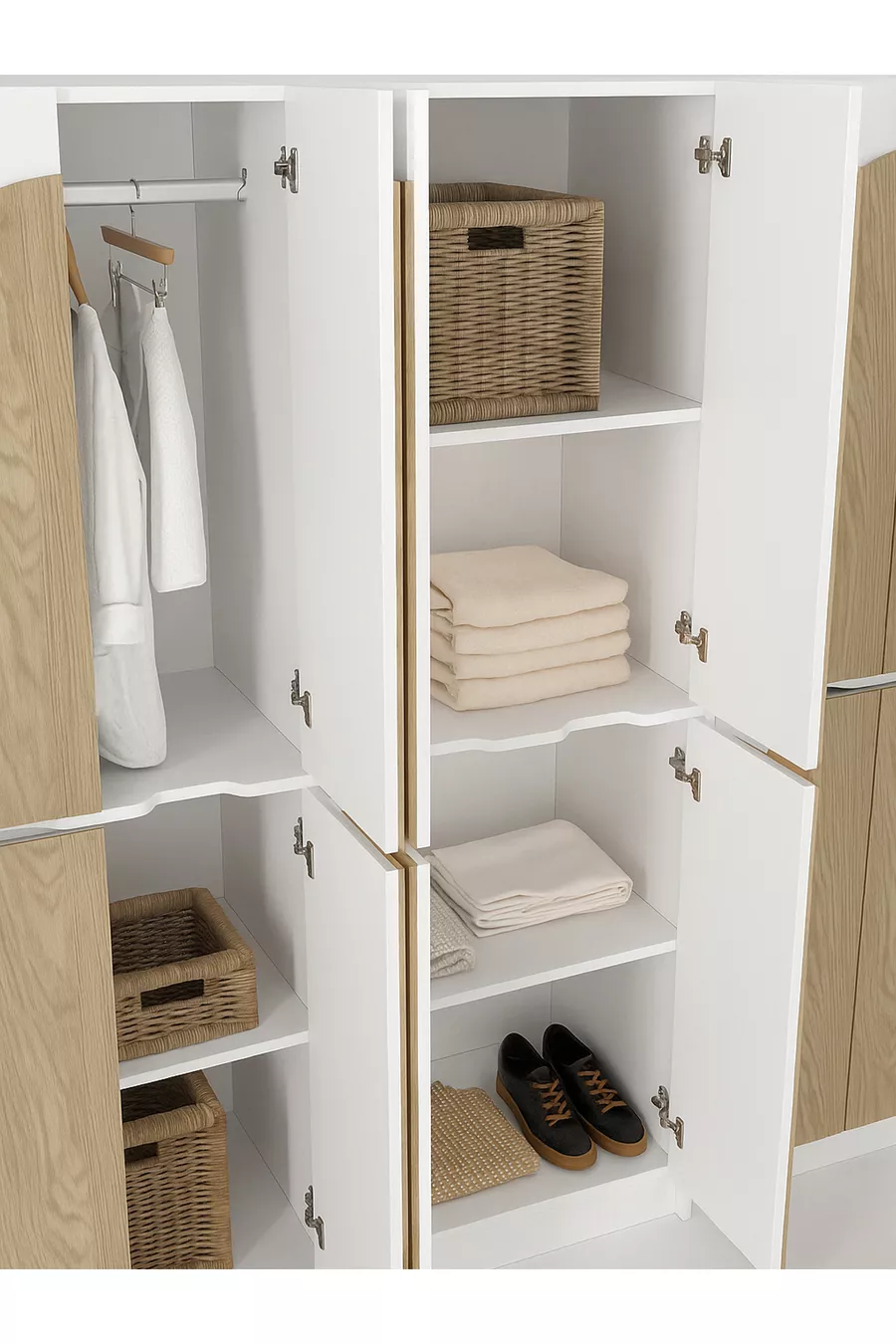 Armoire Poy à 6 portes -  cm H,  cm L - Armoire pour chambre d'enfant et chambre à coucher