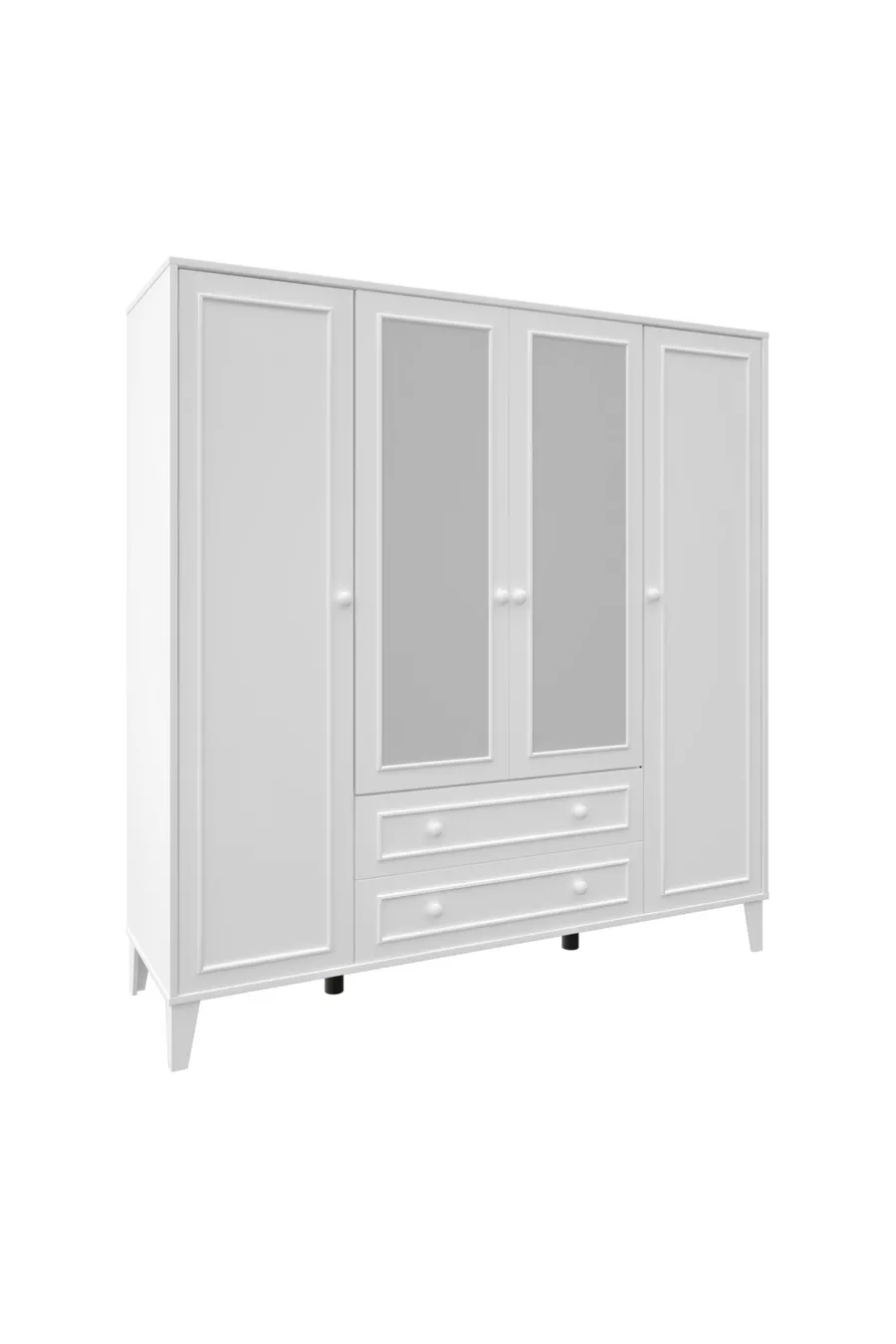 armoire Madrid 4 portes, avec miroir,  étagères, 2 tiroirs (% MDF)