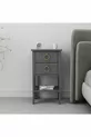 Table de chevet Mandosi Mobilier avec double tiroir, poignées en or anthracite