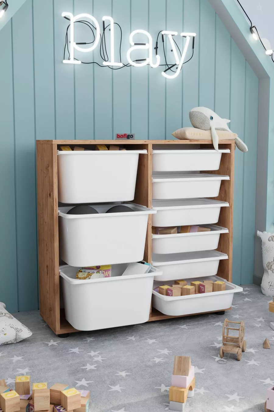9 Mand Kast Multifunctionele Kast Speelgoedkast Çağla Çam