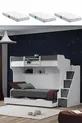 Bunk Bed, Kardem Bunk Bed with Drawer - Anthracite 3 Comfort Mattresses
