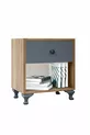 Table de chevet GM Noyer Gris Anthracite avec Boutons