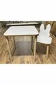 Set Tavolo e Sedie per Bambini Tavolo Attività Tavolo da Lavoro 1 Tavolo 1 Sedia Coniglio Bianco