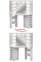 Diva Corner Hollywood LED Lighted Mirror 5-Drawer Makeup Vanity Table