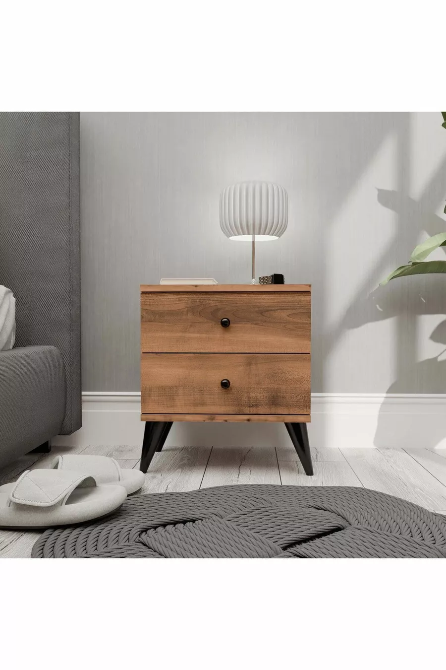 TABLE DE CHEVET MONA 2 TIROIRS HAT