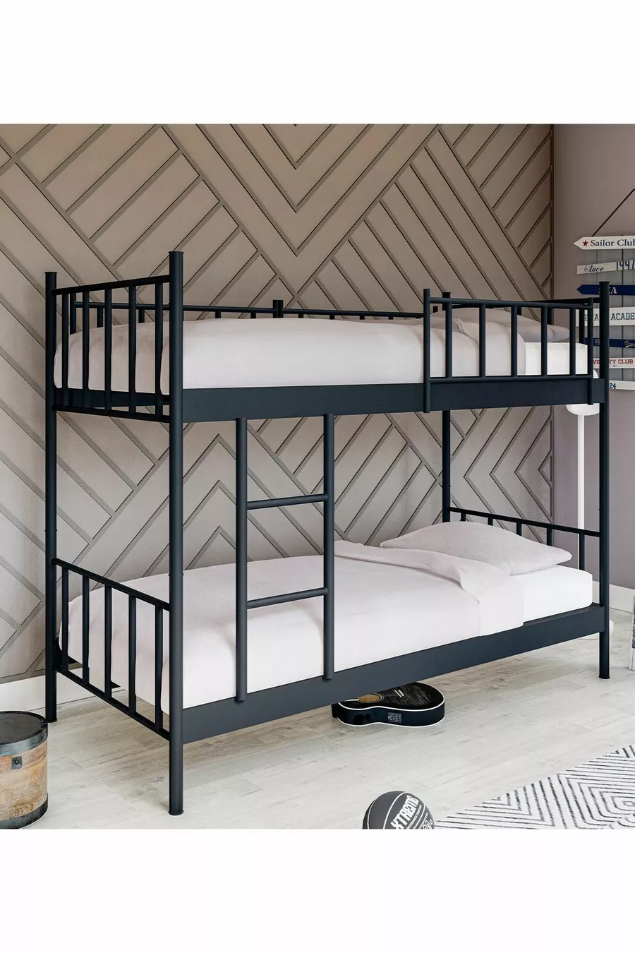 Gm Removable Double Bunk Bed Black