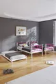 Lit superposé Koza avec tiroir pour 3 personnes Compatible avec lit, lit superposé en métal rose foncé