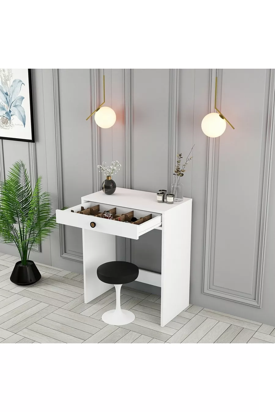 Lissabon Mini Make-up Tafel Dressoir - Wit
