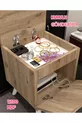 Table de chevet Gimli avec compartiment secret, MDF, assemblé, ne nécessite pas de montage