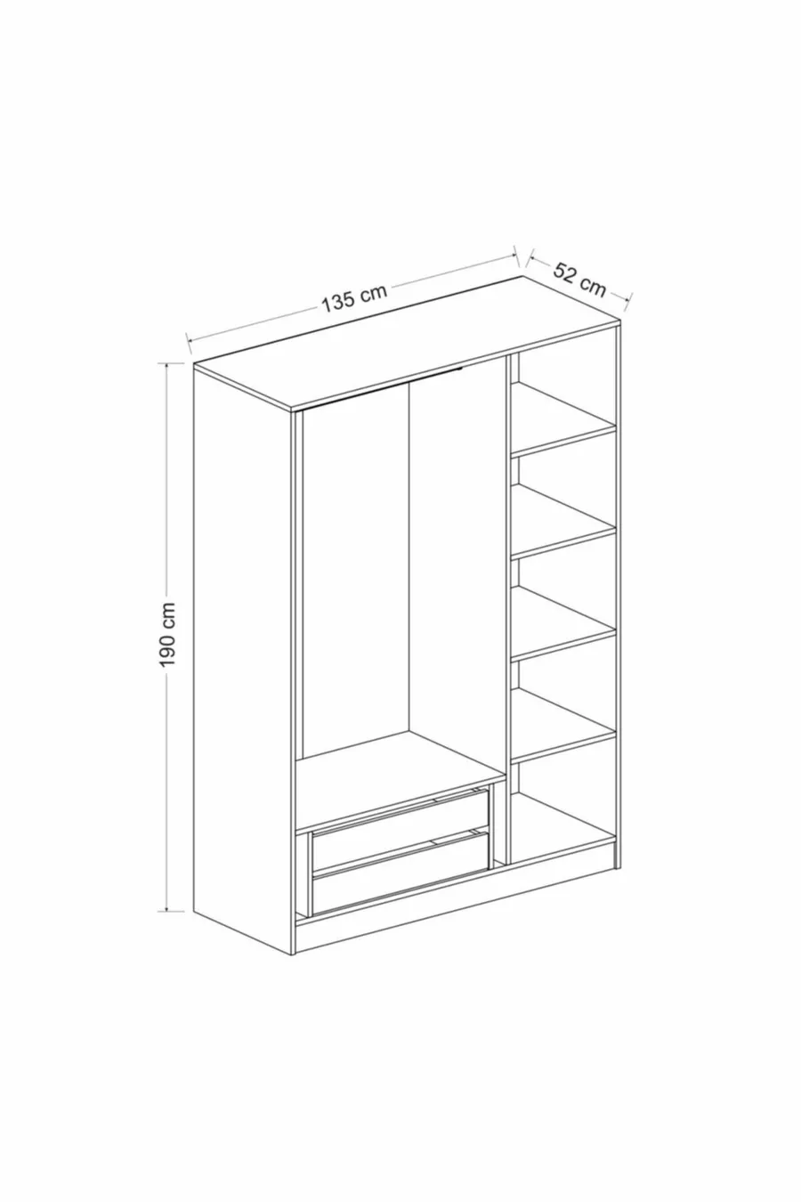 Armoire de rangement  cm Kale  L - Blanc