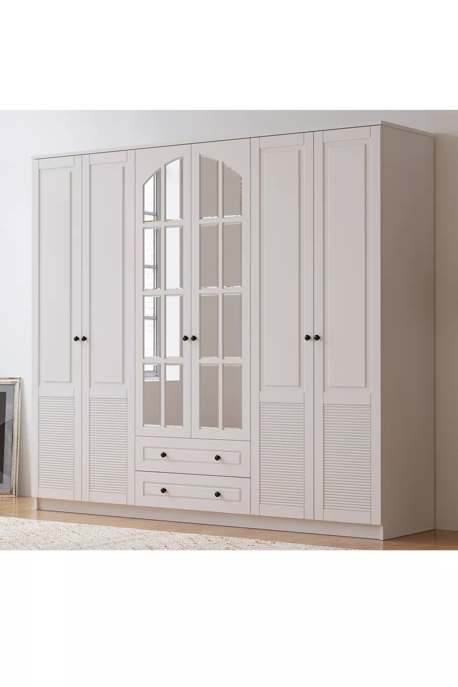 Armoire Izel Country à 6 portes et 2 tiroirs