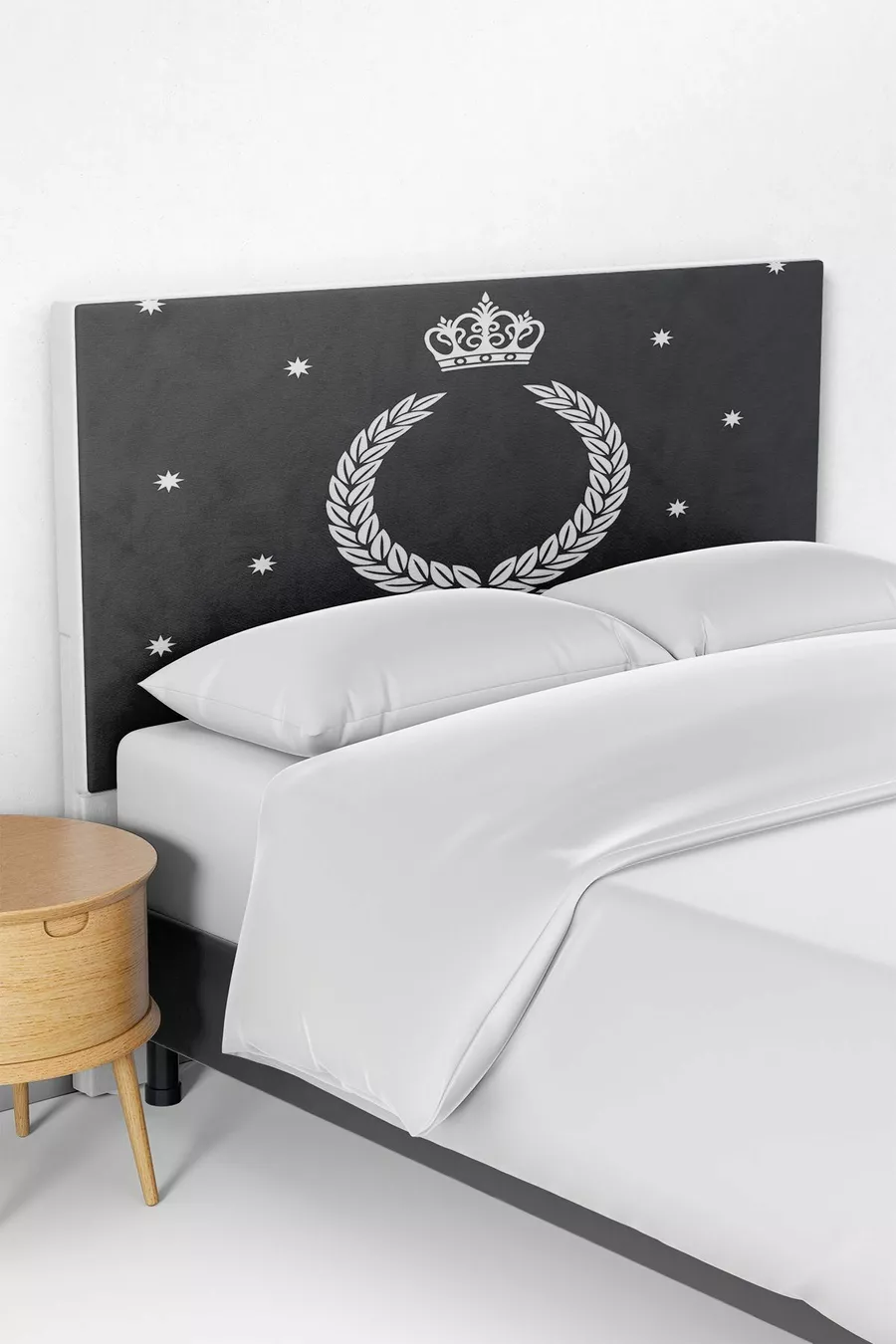 Housse de tête de lit pour chambre d'enfant avec motif corne d'abondance en anthracite