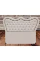 Tête de lit Alc Zümra Lit double en duvet de poulain crème capitonné