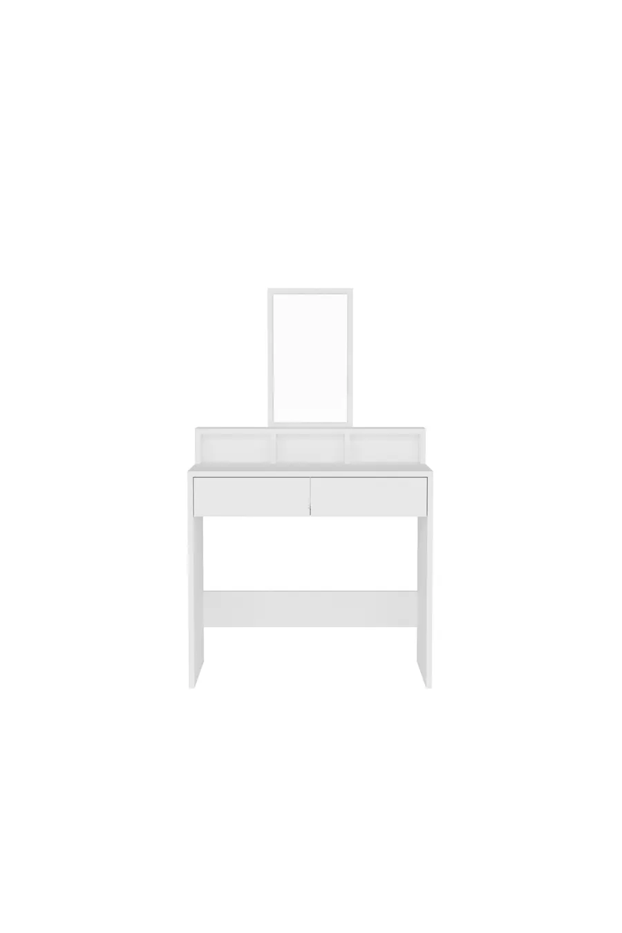 Luna White Modern Design Vanity Table with Drawer and Mirror - Luna