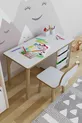 Kids Table and Chair Set Cm 3 with Basket Children’s Study Table Activity Table Write-Erase