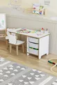 Kids Table and Chair Set-3 Basket Work and Activity Table-Dry-Erase Surface-2 Panda Chairs